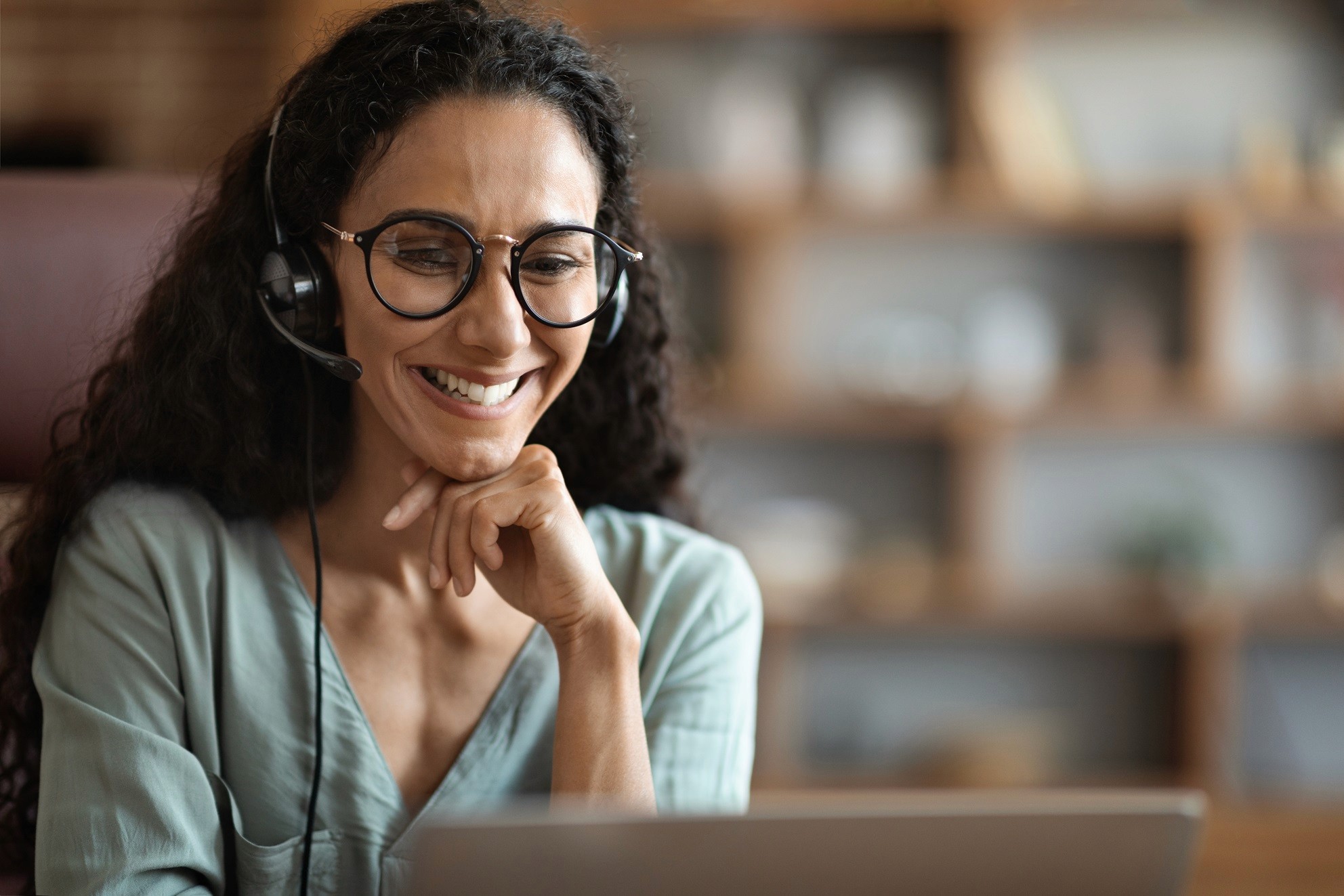 Atendente com headset